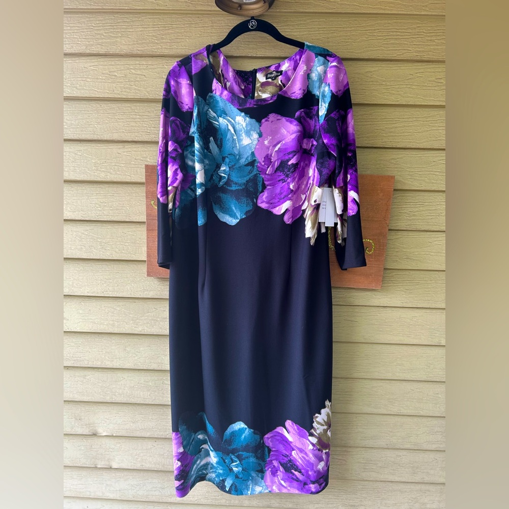 Elegant Floral Black Dress